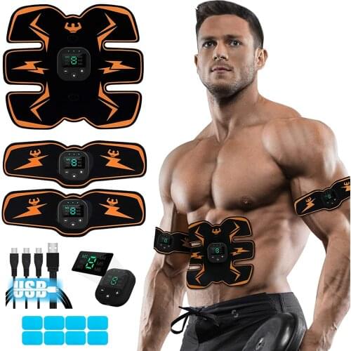 2021 EMS ABS Stimulator Muscle Toner Abdominal Toning Belt USB Charging Muscle Trainer Portable Fitness Trainer for Abdomen