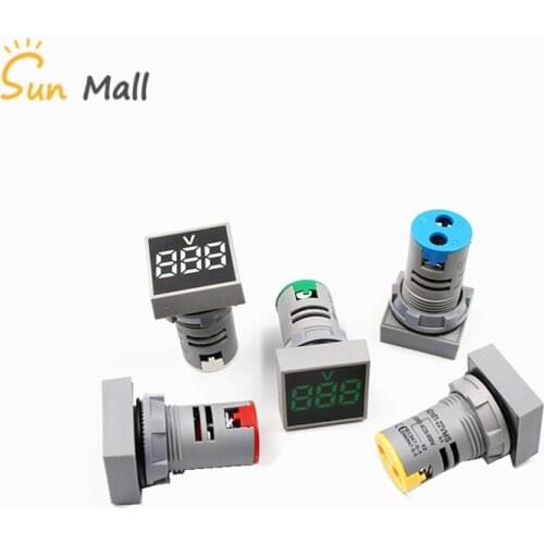 22MM AC 12-500V Voltmeter Square Panel LED Digital Voltage Meter Indicator Light A23 Dropshipping