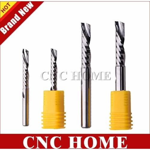 3.175 4 5 6 8mm shk carbide down milling cutter one flute wood mdf arylic cnc router bit left spiral cut bits tools