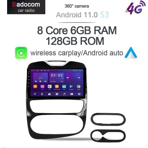 360 Panoramic Camera Carplay 6G+128G Android 10.0 Car DVD Player GPS WIFI Bluetooth 5.0 RDS Radio For RENAULT Clio 3 4 2012-2016