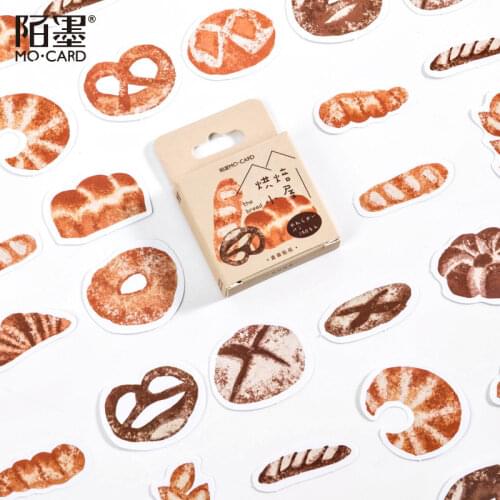 45 pcs/box Bakery house Decorative Stationery Planner mini Stickers Scrapbooking DIY Diary Album bread Stick Lable