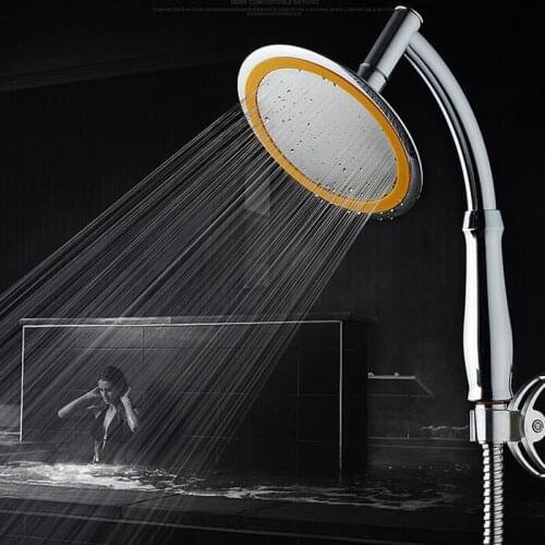 6 inch Bathroom Rainfall Ionic Nano Shower Head Round Chrome Ultra-thin 360 Swivel