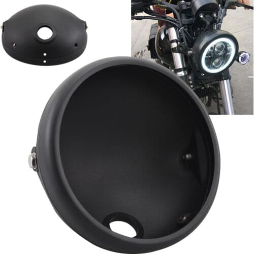 7" Chrome Matt Black Headlight Housing Headlamp Cover Shell For Harley XL Dyna Ninja Z400 Vulcan GSX R Nine T Scout Universal