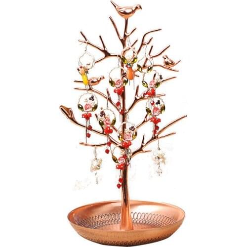 Nordic home decoration accessories Jewelry Stand Holder Display Rack Iron Tree Bird Frame Style Metal Stand Holder Display Decor