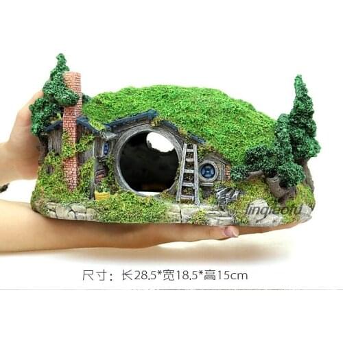 Fish tank large reptile landscaping avoid hole, reptile box landscaping decoration