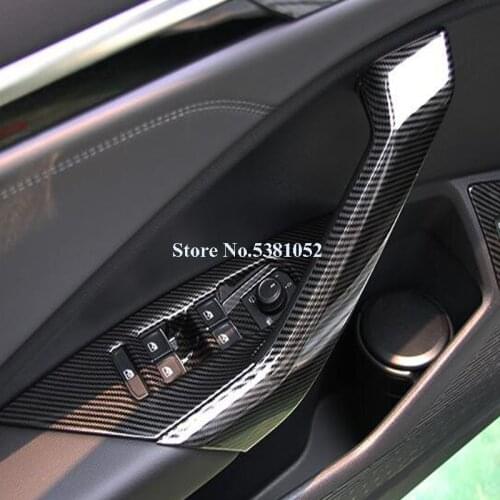 Car Styling Interior Armrest Sticker Cover Trim Carbon Fiber Chrome For Volkswagen VW Jetta MK7 2019 2020 Auto Accessories