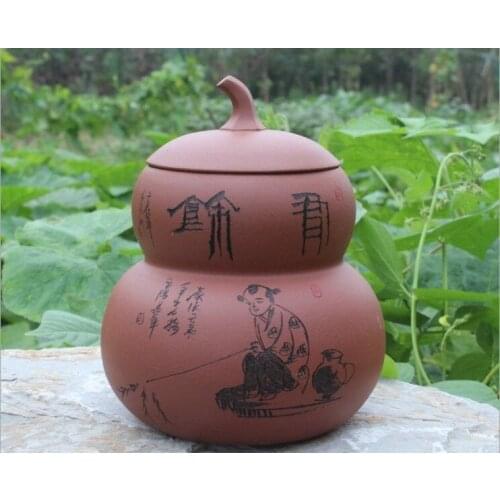 Calabash style Seal Tea caddy Gourd pot Storage tea pots Furniture Accessories