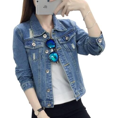 Spring Autumn Denim Jackets Female Outerwear Student Slim Short cowboy Coat Lady Loose Cardigan Tops Women Vintage Casual Jacket