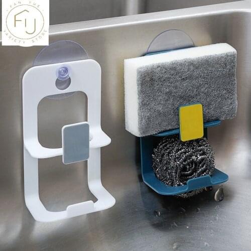 Double layer Kitchen Suction Cup Sink Drain Rack Wall Sucker Sponge Storage Drying Holder Kitchen Sink Soap Stand Organizer