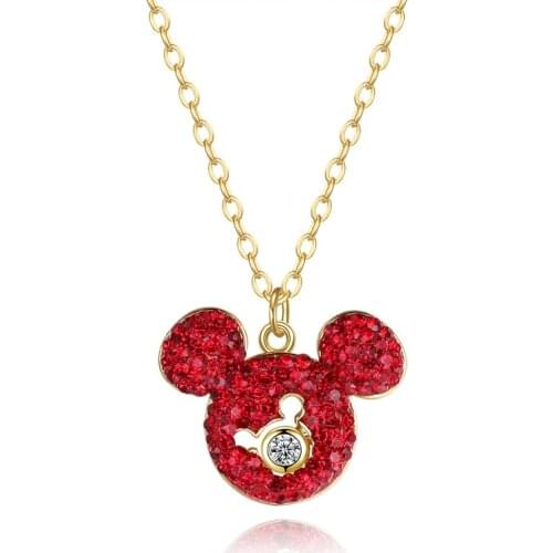 ERLUER 2020 Cute Cubic Zirconia Gold Mickey Girl Necklace Luxury Female Fashion Bride Statement Wedding Necklaces For Women