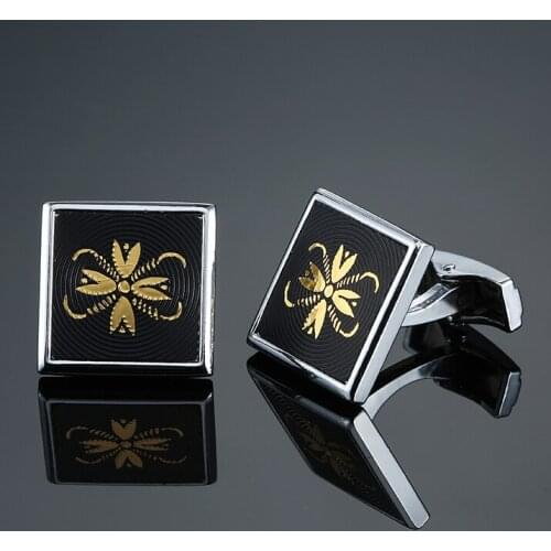 Classic Golden Flower Cufflinks simple design style French shirt clothing accessories, free delivery