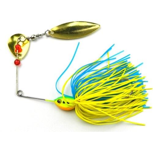 Colorful Attractive Metal Spoon Lures Buzzbait Jigs Head Silicone Skirts Snakehead Fishing Bait