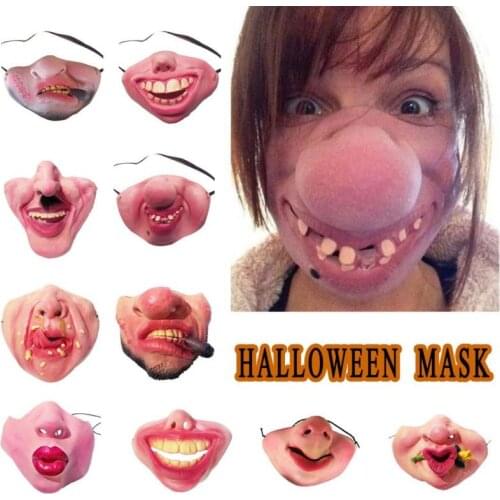 Adult Party Mask Latex Clown Joy Cosplay Props Humorous Elastic Band Half Face Horrible Scary Masks Masquerade Halloween Party