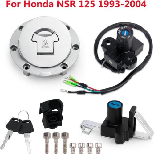 Motorcycle 4 Wire Ignition Switch Set Fuel Gas Tank Cap Cover Seat Lock Kit For Honda NSR 125 1993-2000 2001 2002 2003 2004