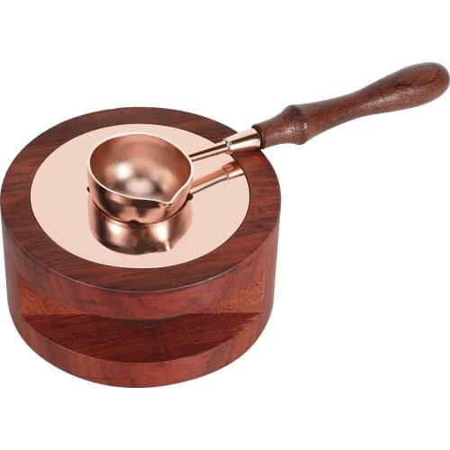 Wax Seal Kit,Wax Seal Warmer Melting Spoon Kit with Pear Wood Handle,Wax Beads Melting Furnace StoveTool for Wax Sealing Stamp