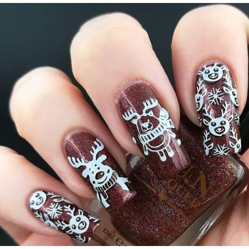 Christmas Snowflake Xmas Snowman Nail Stamping Plate Set Nail Stencil Plate For Stamping Nail Art Set 6*12cm