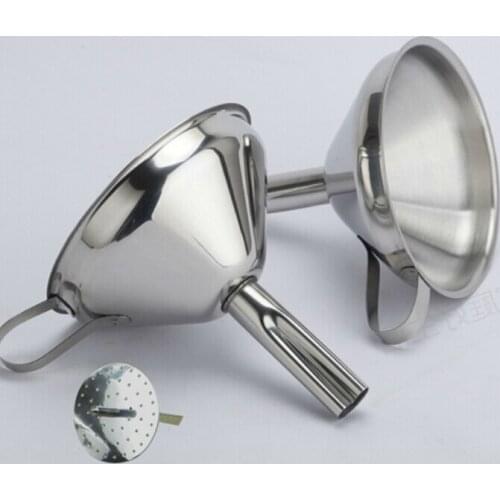 Stainless steel non-magnetic large separatory funnel caliber wine oil long neck metal thick funnel