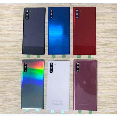 New Back Glass For Samsung Galaxy Note10 Plus N970 N975 Battery Cover Housing Door Rear Case With Camera Lens Replacement + Logo