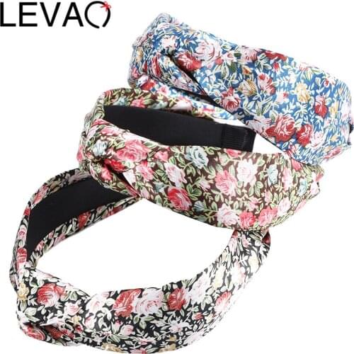 LEVAO Soft Wide Simple Knotted Headband Women Hairbands For Lady Turban Floral ripple Hair Hoop Girls Hair Accessories Headwear