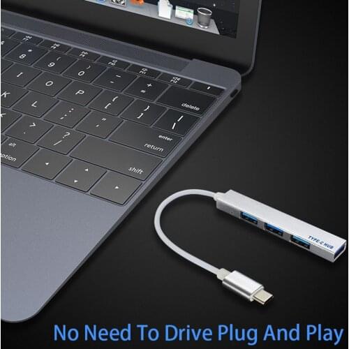 Portable 4 Port Splitter Type-C to USB 2.0 HUB Converter Adapter Cable for PC Laptop Computer Docking Station