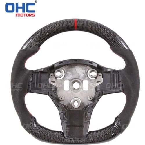 100% Real Carbon Fiber Steering Wheel compatible for Tesla Model 3