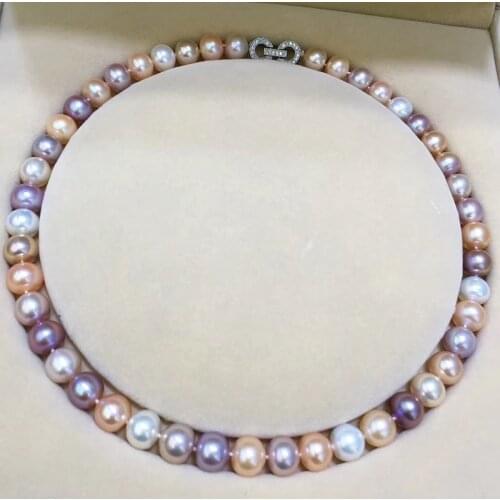 Sinya New arrival Very High luster and clean 10-11mm Nearly Round freshwater pearls strand Necklace chokers for Mum Women ladies