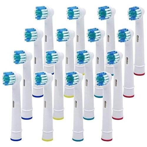 16pcs Replacement Toothbrush Heads Electric Brush Fit for Oral B Braun Models Power Triumph Precision Clean Sensitive Clean