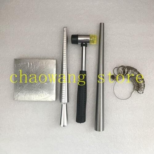 Steel Benching Block Jeweler Rubber Hammer Ring sizer Kit
