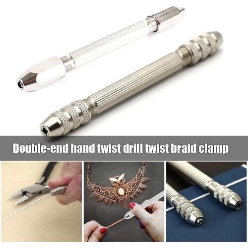 Twist n’ Braid Pin Vise Hexagonal Double Ended Pin Vice Wire Tool Double-head Hand-twisted Drill Manual for DIY watch repair TB