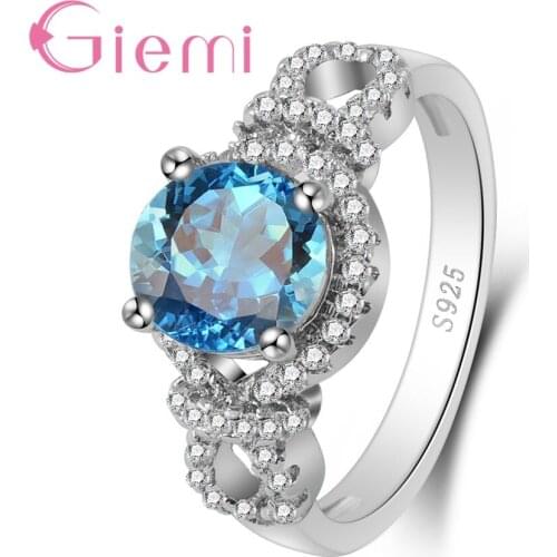 High Quality 100% 925 Sterling Silver Dazzling Crystal Stackable Ring For Women Luxury Original Cross Jewelry Gift