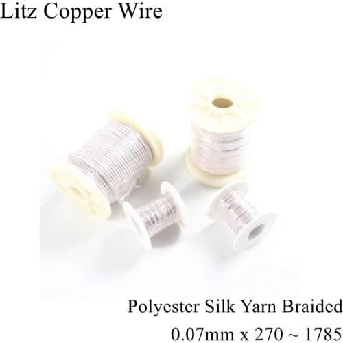 0.07mm x 147 238 270 357 476 Strand Litz Copper Wire Shares Litz Cable Strands Multi-strand Polyester Silk Yarn Envelope 0.07