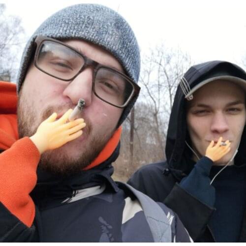 1Pair Adults Kids Funny Toys Soft Vinyl Mini Finger Feet Puppets Tiny Left Right Hand Costume Party Halloween Cosplay Props