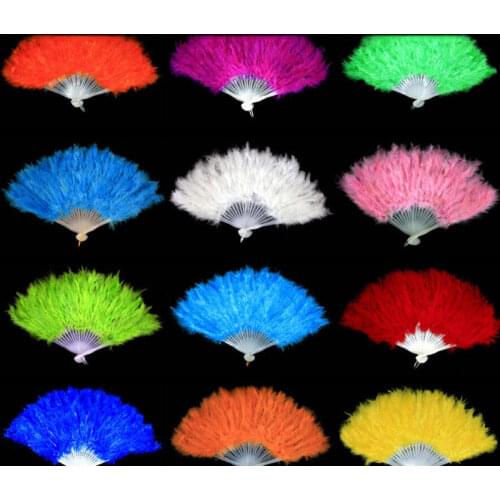 1pcs High Quality Fluffy Feather Hand Fan Dance Stage Show Props Wedding Party Decoration Feather Fan
