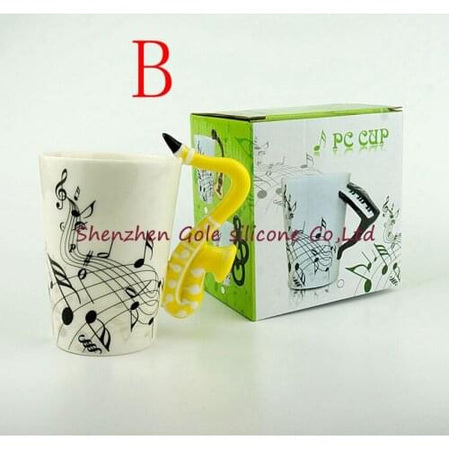 15pcs/lot Music Note Guitar/Violin/Saxophone Ceramic Cup Personality Milk Juice Lemon Mug Coffee Tea Cup Drinkware Gift