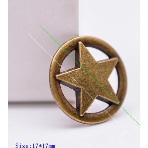 30X 17MM Antique Brass Round Raise Texas Star LEATHERCRAFT BELT Wallet Bracelet Decor Pet Collor CONCHOS Screwback