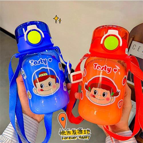 550ml Portable Water Bottles for Girls Kid Drinking Bottle Boys Girls Durable Press Open BPA Free Tea Mug Outdoor Sport Camping