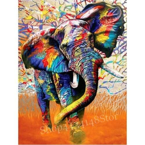 5d diy diamond painting painted elephant animal diamond embroidery full square / round diamond mosaic sticker kit