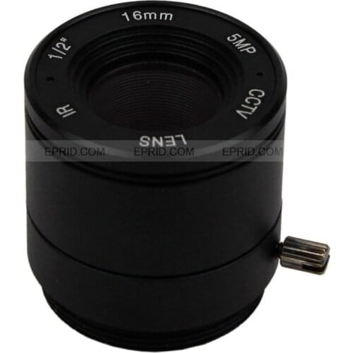 5MP 1/2" 16mm F2.0 CS Mount CCTV Fixed IRIS Lens for HD IP Camera