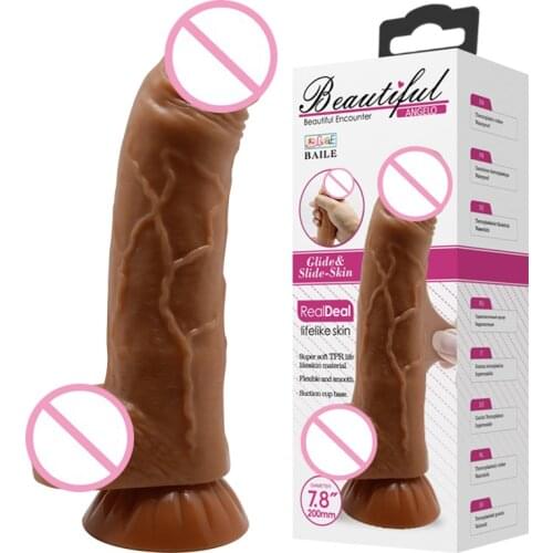 7.8 Inch Huge Realistic Dildo Silicone Penis Dong with Suction Cup for Women Masturbation Lesbain Sex Toy Sex Products