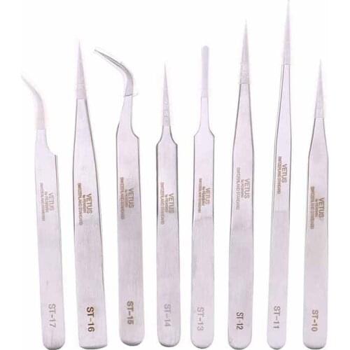 8 Styles Genuine SP Series Ultra Precision Stainless Tweezers For Eyelash Extension Anti Acid ESD Tweezer