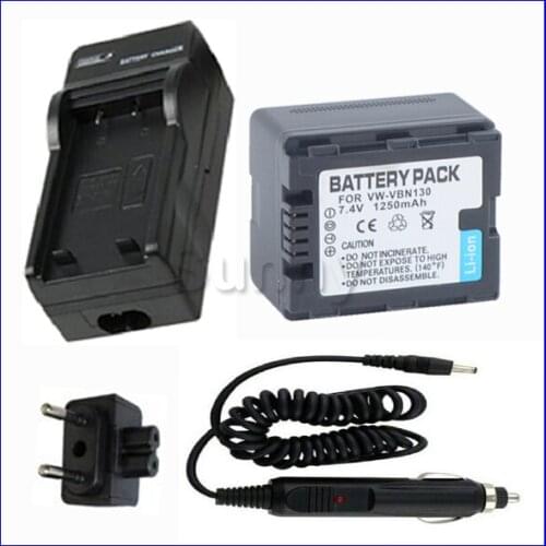 Battery+Charger for PANASONIC VW-VBN130 and HC-X800,HC-X900,HC-X900M,HC-X900MK,HDC-SD800,HDC-SD900,HDC-HS900,HDC-TM900 Camcorder