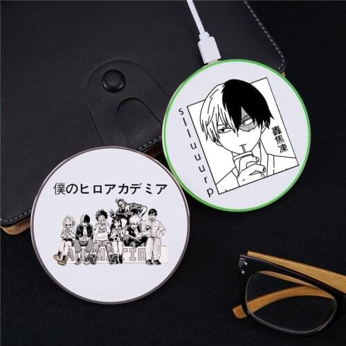 Japan Anime My Hero Anime Wireless Charger Pad for Iphone/Aispods Wireless Charging Charger FOR Samsung Huawei XIAOMI10