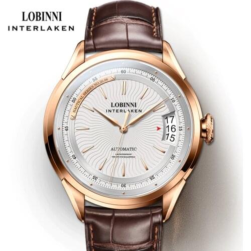 LOBINNI Luxury Brand Mens Watch Sapphire 50M Waterproof Automatic Mechanical Watches Business Male High Quality Wristwatch