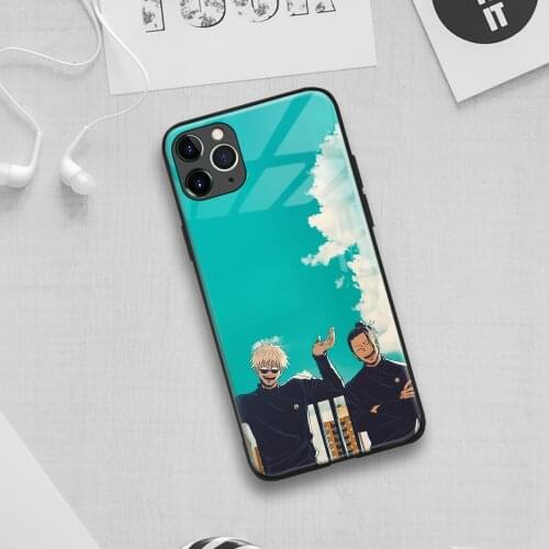 Geto Suguru Gojo Satoru Jujutsu Kaisen Soft TPU Glass Phone Case for IPhone SE 6s 7 8 Plus X Xr Xs 11 12 Mini Pro Max Samsung