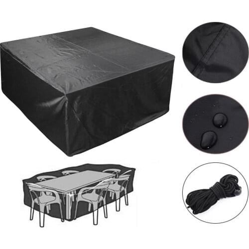 4 Sizes Outdoor Garden Furniture Rain Cover Waterproof Oxford Wicker Sofa Protection Set Garden Patio Rain Snow Dustproof Black