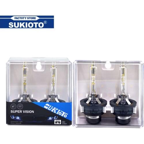 SUKIOTO 1 Pair Fast Bright OEM 66440 66240 12V 55W D4S 5500K Xenon Standard Auto Headlight Bulb D2R D4R D2S HID Replacement Lamp
