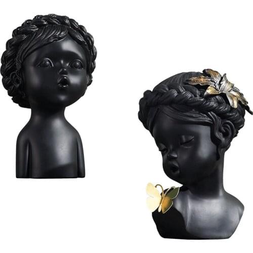NORDIC MODERN RESIN CUTE GIRL FIGURINES DECORATION CRAFTS HOME HOTEL DESKTOP BUTTERFLY GIRL ORNAMENTS WEDDING GIFT R2633