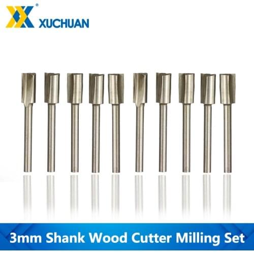 Wood Milling Cutter 3mm Shank 10pcs Rotary Burrs Fits For Dremel Rotary Tools Woodworking Trimmer Cutter Bit Rotary Burrs File