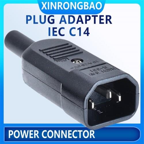 IEC Straight Cable Plug Connector C13 C14 10A 250V Black female&male Plug Rewirable Power UL certifica Connector 3 pin AC Socket