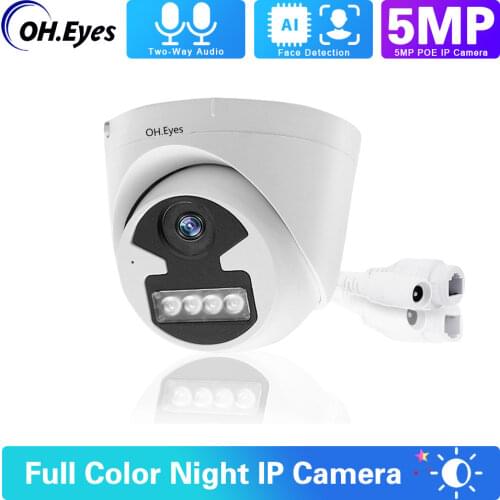 Full Color Night Vision Security Camera 4K Outdoor Two-Way Audio POE CCTV Video Surveillance Camera HD 5MP Dome Camera H.265